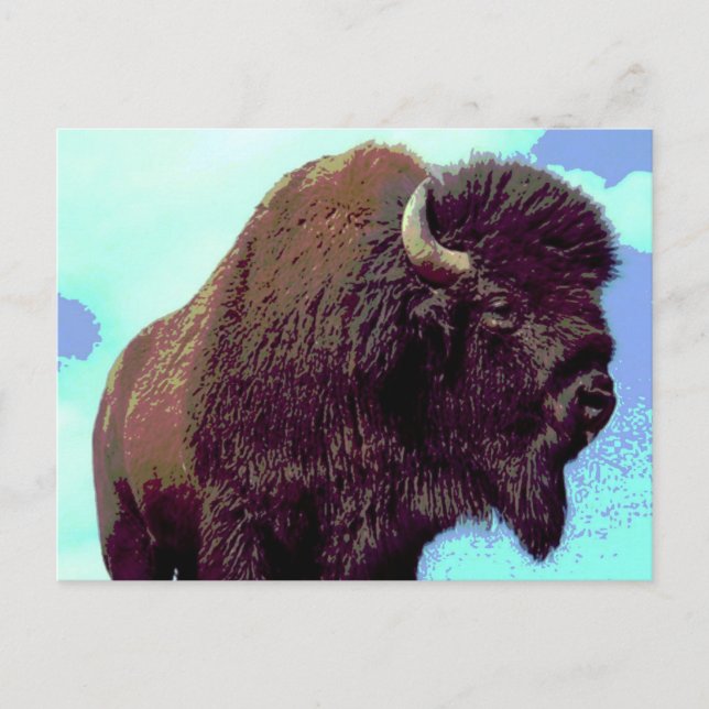 Cartão Postal Bison Pop Art (Frente)