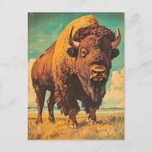 Cartão Postal Bison Vintage