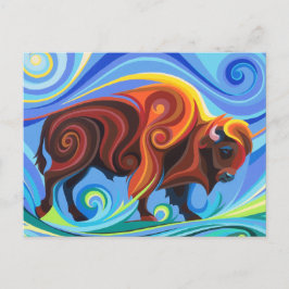 Cartão Postal Bisonte de búfalos Bisonte de espiral