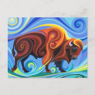 Cartão Postal Bisonte de búfalos Bisonte de espiral