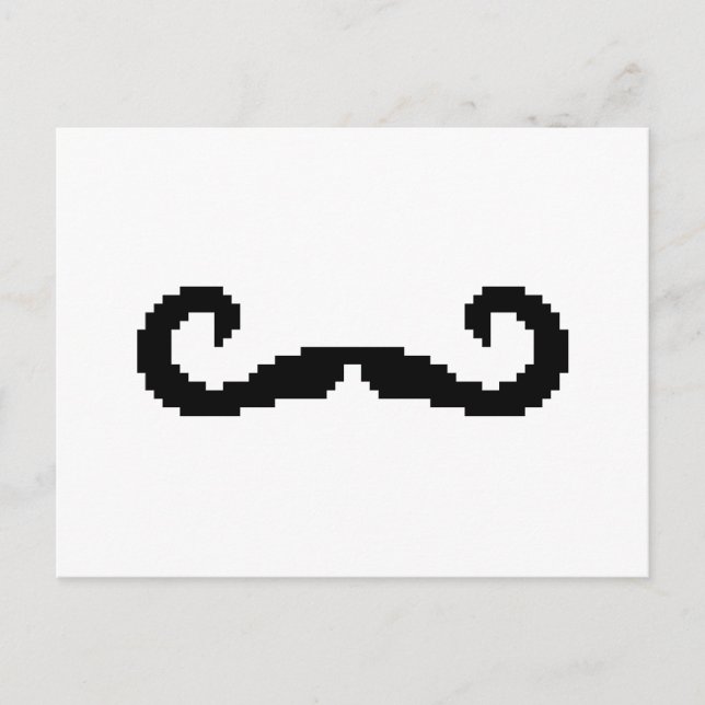 Cartão Postal Bit Pixel Handlebar Mustache (Frente)