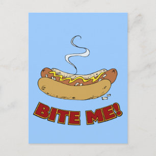 Cartão Postal Bite Me - Cachorro-Quente