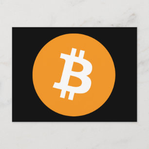 Cartão postal Bitmoeda Preto Laranja