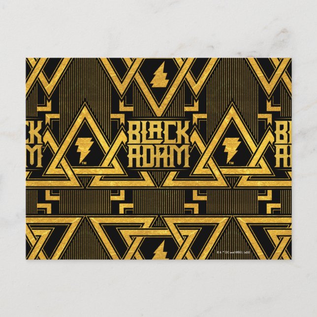 Cartão Postal Black Adam Lightning Bolt Triangular Pattern (Frente)