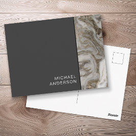 Cartão Postal Black and Marble Professional Business Mailer