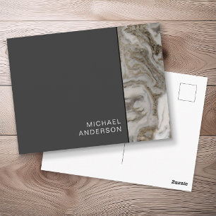 Cartão Postal Black and Marble Professional Business Mailer