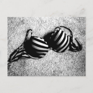Cartão Postal Black and White Bra postcard