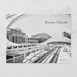 Cartão Postal Black and White Look of Union Station, Denver, CO