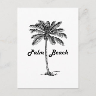 Cartão Postal Black and White Palm Beach Florida & Palm design