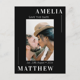 Cartão Postal Black and White Save the Date Weding
