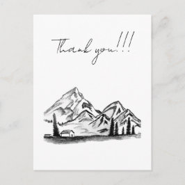 Cartão Postal black and white sketch of Mountains