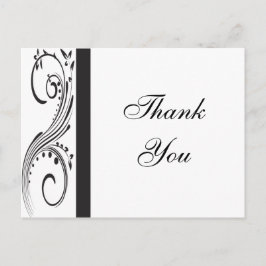 Cartão Postal Black and White Swirings Obrigado