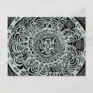 Cartão Postal Black Aztec Mandala