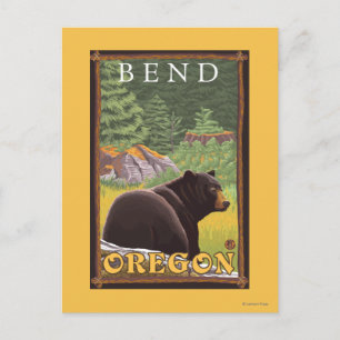 Cartão Postal Black Bear in Forest - Bend, Oregon