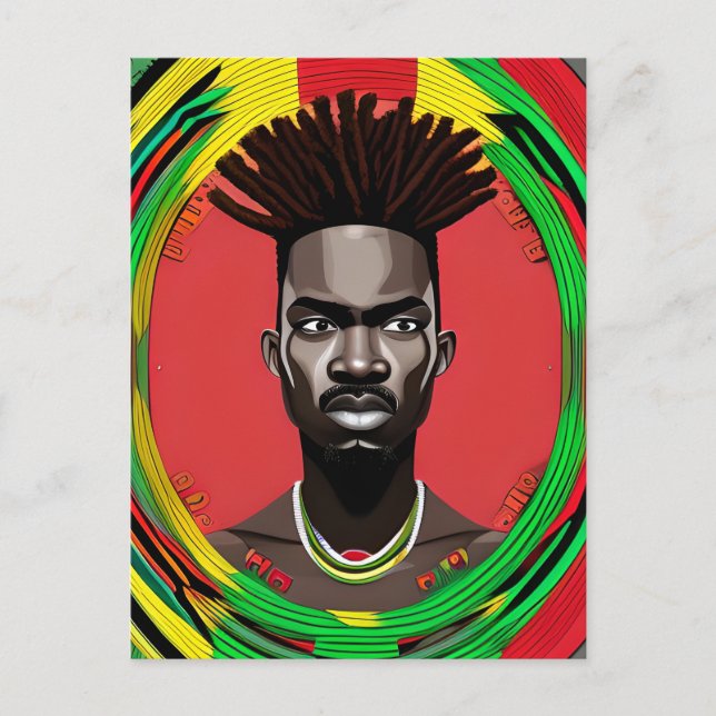 Cartão Postal Black Bruh African American Man Juneteenésimo Rei (Frente)