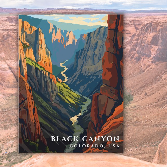 Cartão Postal Black Canyon Colorado EUA Viagem Keepsaame (Criador carregado)