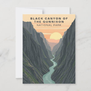 Cartão Postal Black Canyon of the Gunnison Vintage USA
