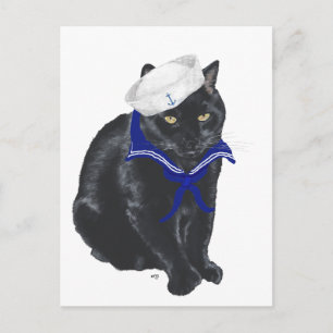 Cartão Postal Black Cat Sailor