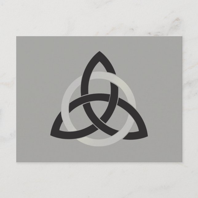 Cartão Postal Black Cinza Trinity Knot Celtic (Frente)