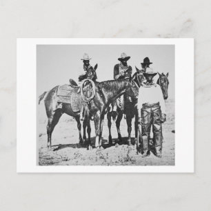 Cartão Postal Black Cowboys em Bonham, Texas, c.1890 (foto de b/