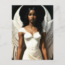 Cartão Postal Black Girl Angel com Trabalho de arte Angelcore de