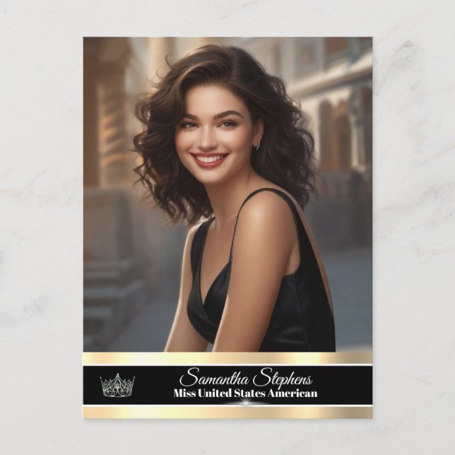 Cartão Postal Black & Gold Single-Sided Pageant Promo (Frente)