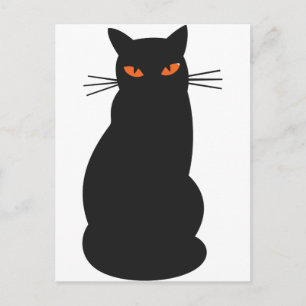 Cartão Postal Black Hallowen Cat