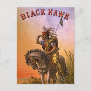 Cartão Postal Black Hawk Native American