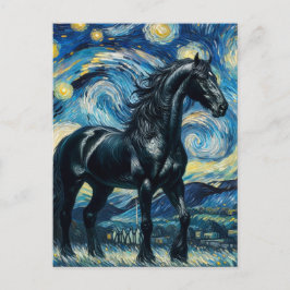 Cartão Postal Black Horse Van Gogh