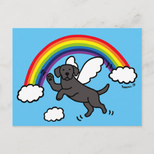 Cartão Postal Black Labrador Guardian Angel (Ponte do Arco-íris)