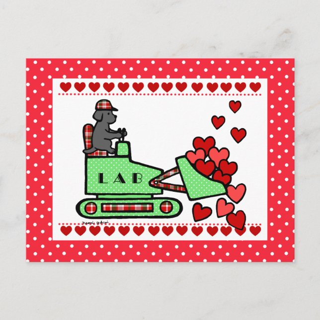 Cartão Postal Black Labrador Roubou Seu Coração (Frente)
