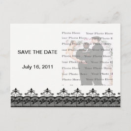 Cartão Postal Black Lace Save The Date