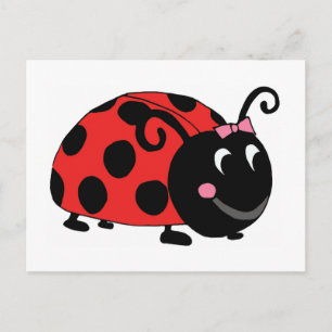 Cartão Postal Black Ladybug
