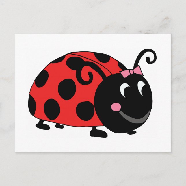 Cartão Postal Black Ladybug (Frente)