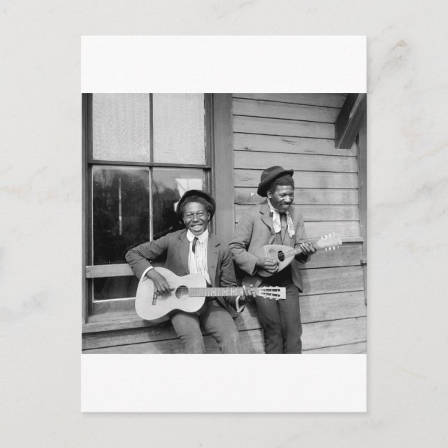 Cartão Postal Black Men Tocando Violão, 1902 (Frente)