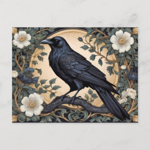 Cartão Postal Black Raven William Morris Inspirado