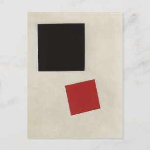 Cartão Postal Black Square e Red Square por Kazimir Malevich