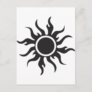 Cartão Postal Black Tribal Sun