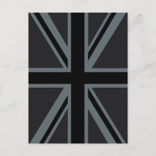 Cartão Postal Black Union Jack Flag Design