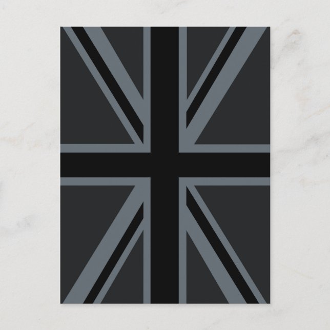 Cartão Postal Black Union Jack Flag Design (Frente)
