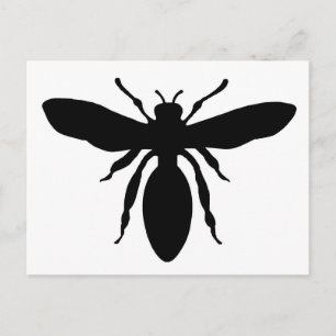 Cartão Postal Black Wasp Silhouette