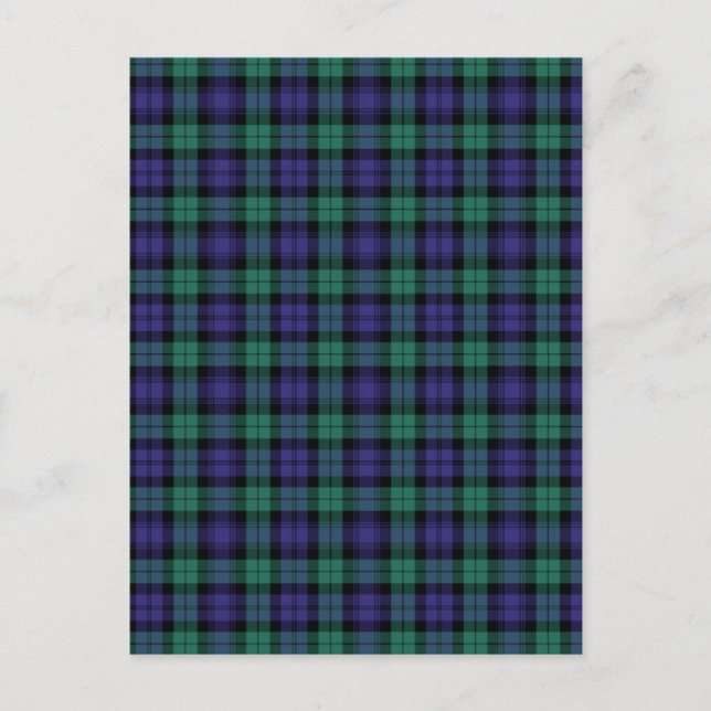 Cartão Postal Black Watch Scottish Tartan (Frente)