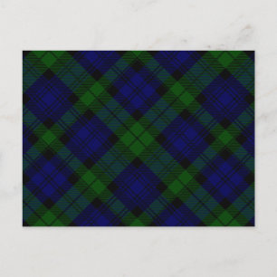 Cartão Postal Black Watch Tartan Blue Green Xadrez