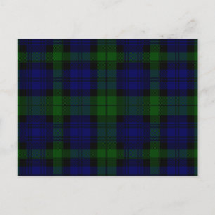 Cartão Postal Black Watch Tartan Blue Green Xadrez