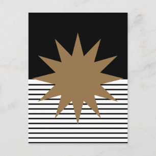 Cartão Postal Black White Colorblock e Brown Sun