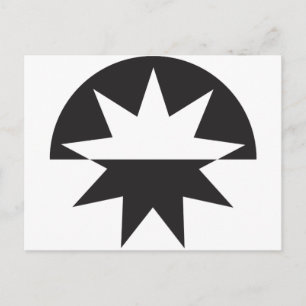 Cartão Postal Black White Deco Star Sunburst