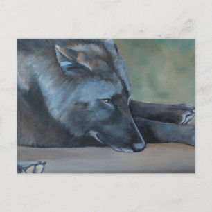 Cartão postal Black Wolf Art