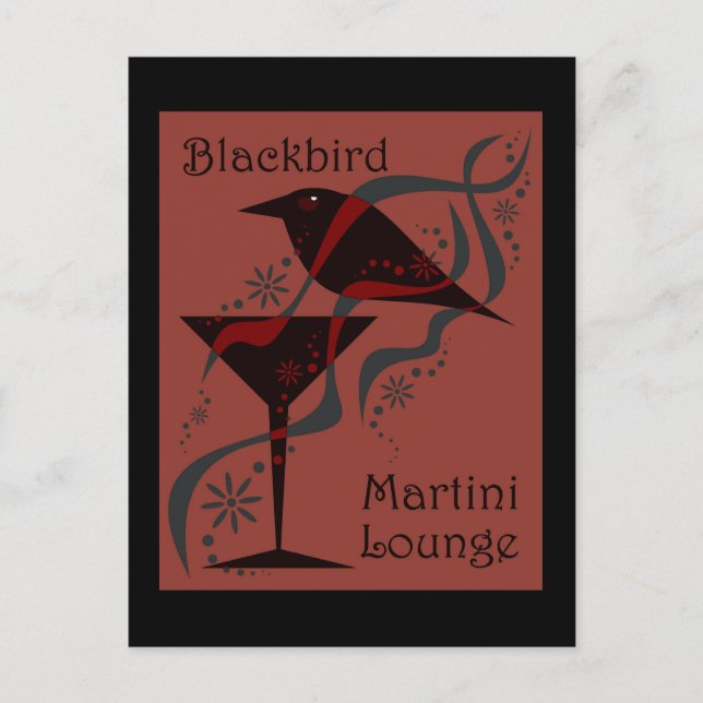 Cartão Postal Blackbird Martini Lounge (Frente)