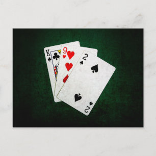 Cartão Postal Blackjack 21 ponto - King, Nove, Dois