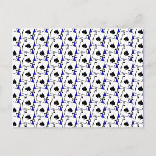 Cartão Postal Blackjack Spades Azul Grande